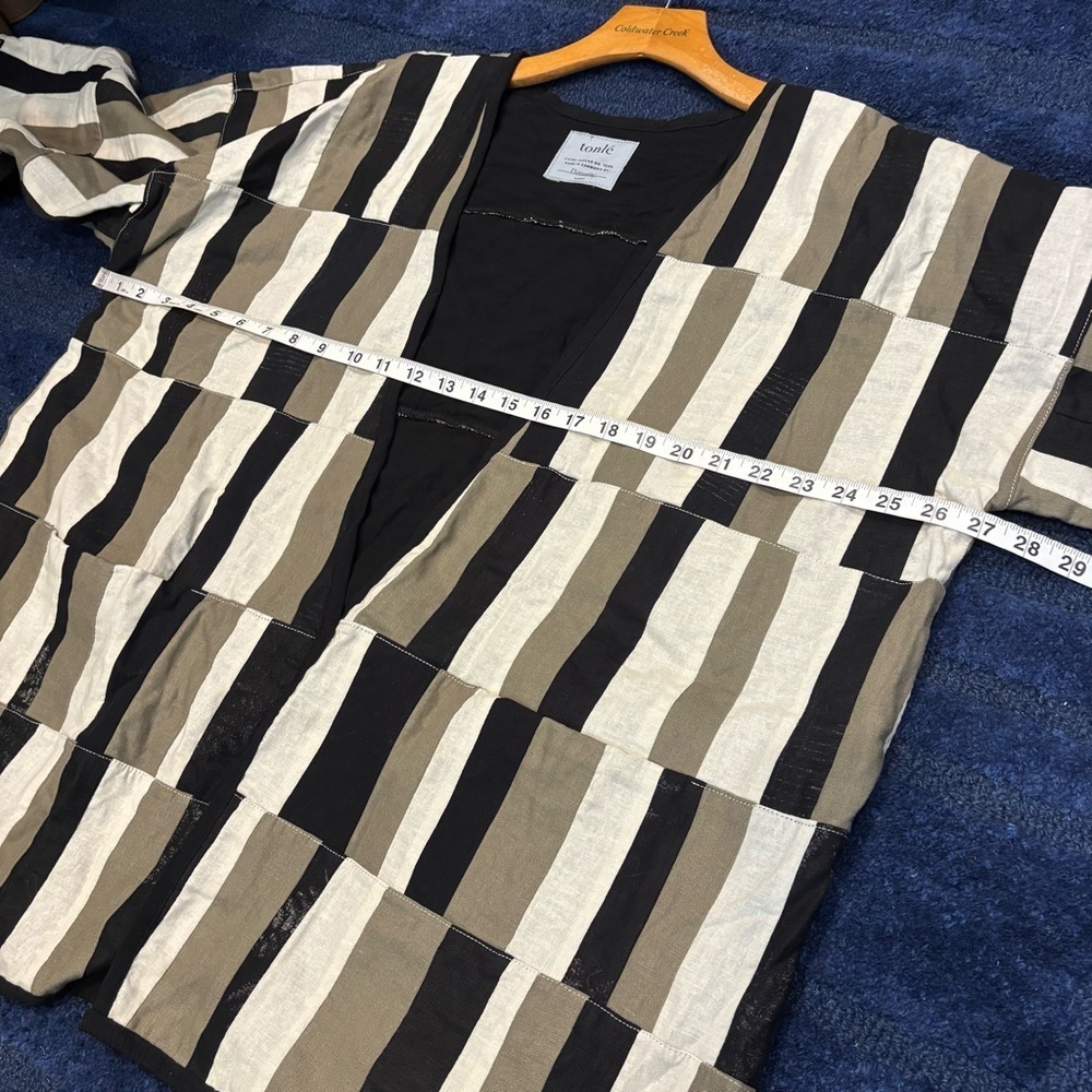 Tonle Large jacket Patchwork Black Tan Lagenlook … - image 9